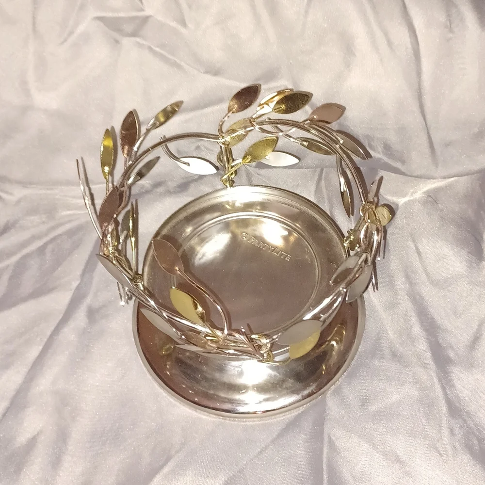 *HP* PartyLite Shimmering Leaves Pedestal Candle Holder - Picture 9 of 14
